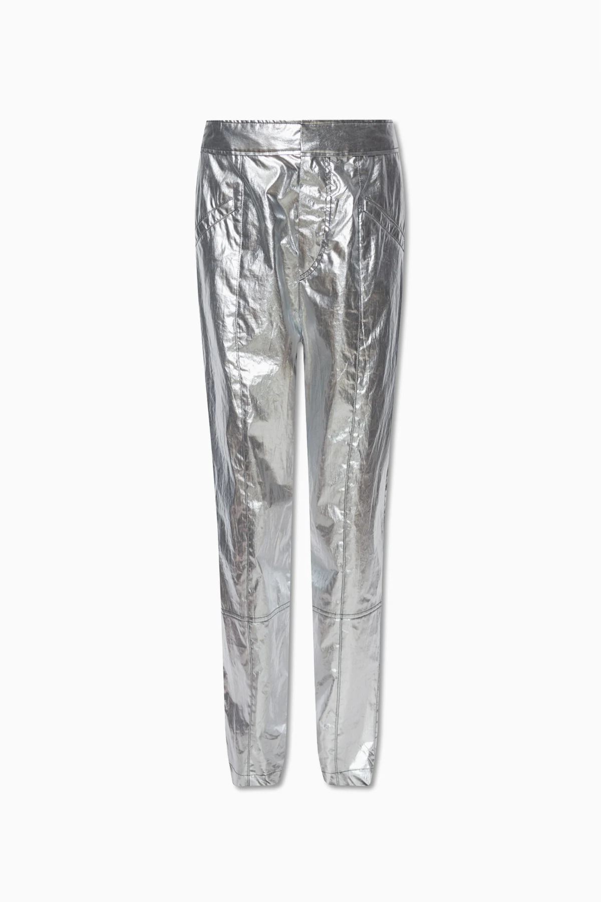 ‘Aude’ metallic finish trousers