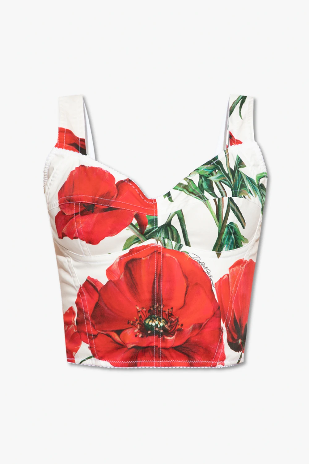 Cropped top with floral motif
