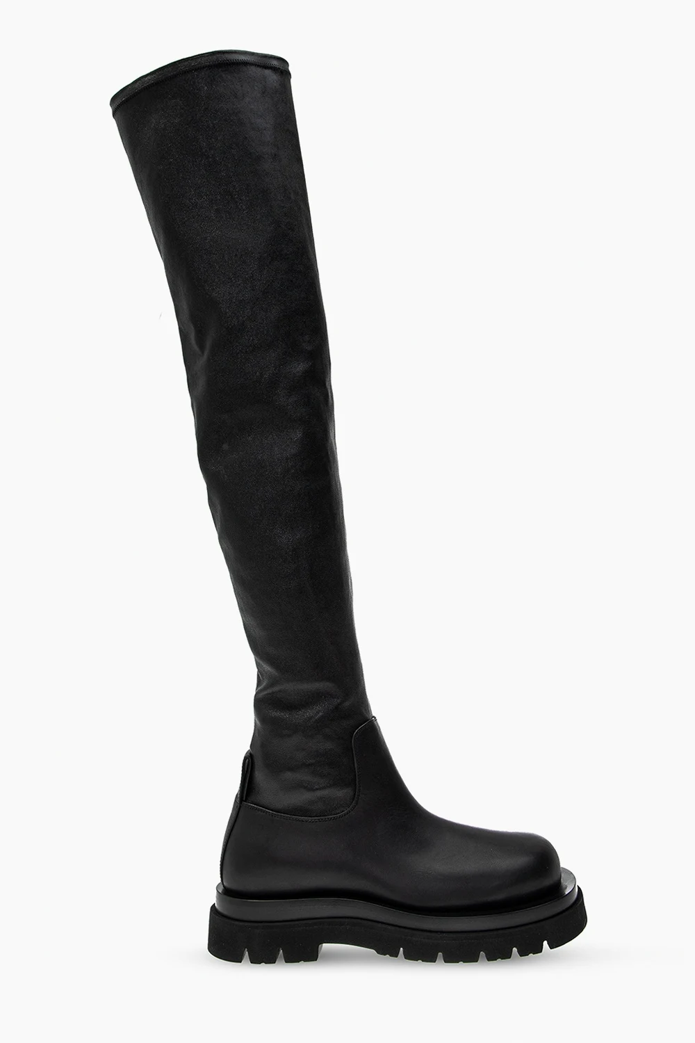 Leather platform boots