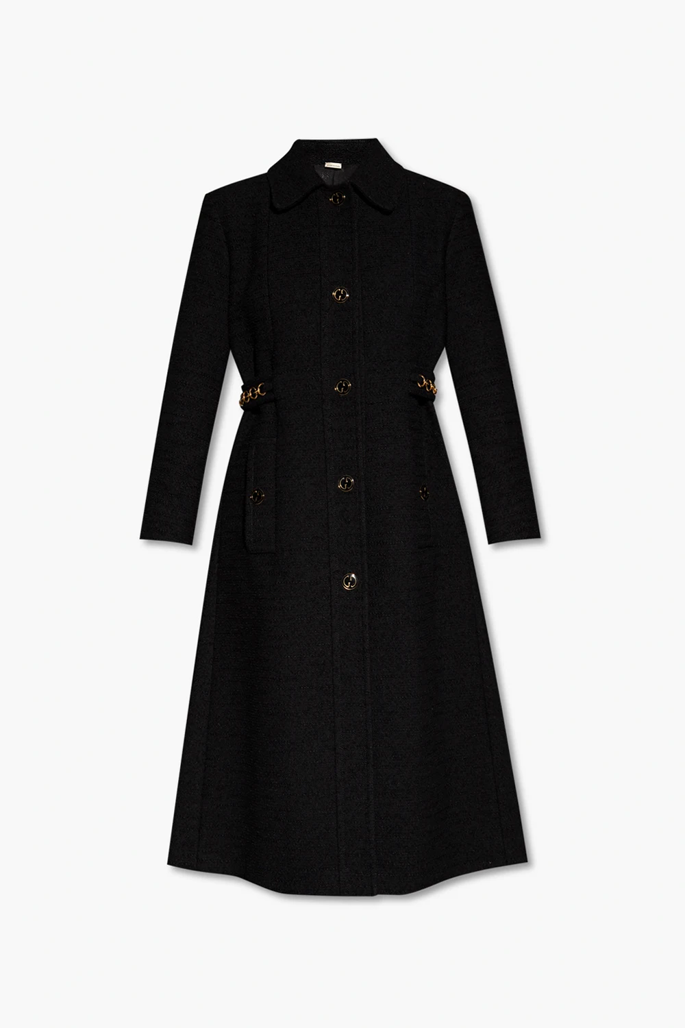 Tweed coat with belt