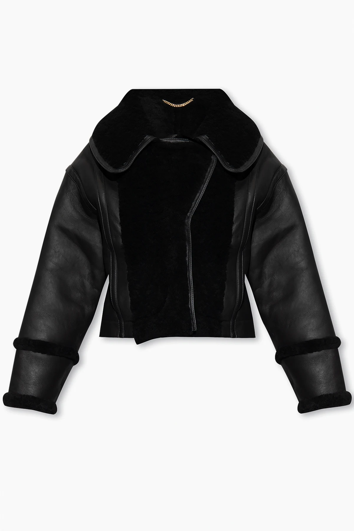 Cropped shearling jacket
