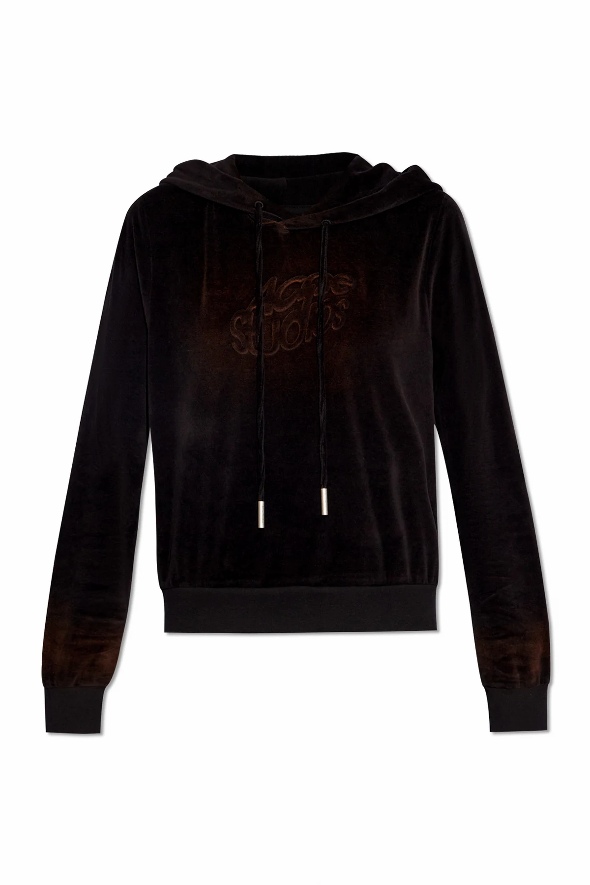 Velour hoodie with logo