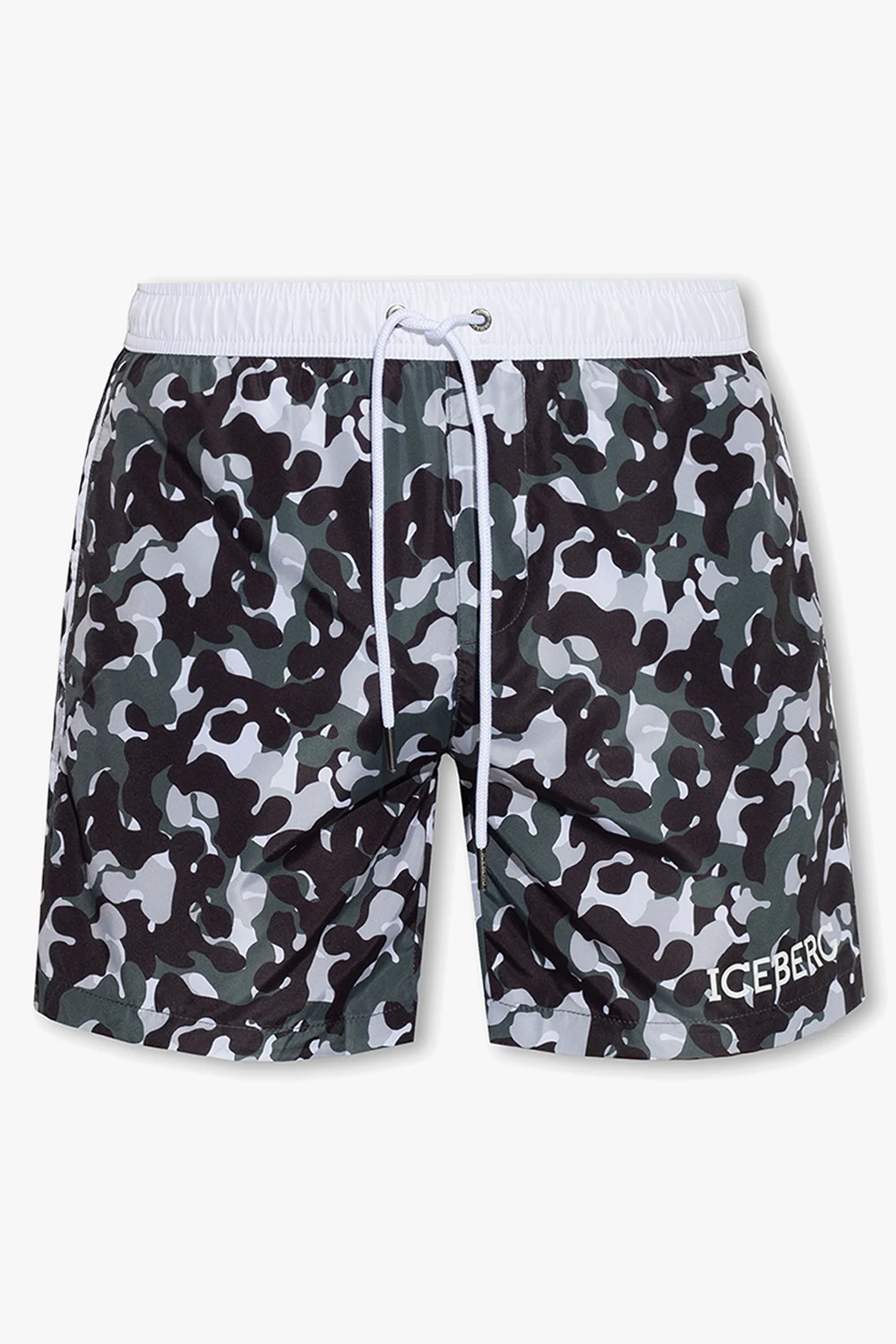 Swimming shorts with camo motif