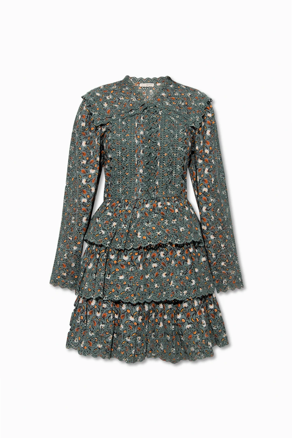 Dress with openwork trims
