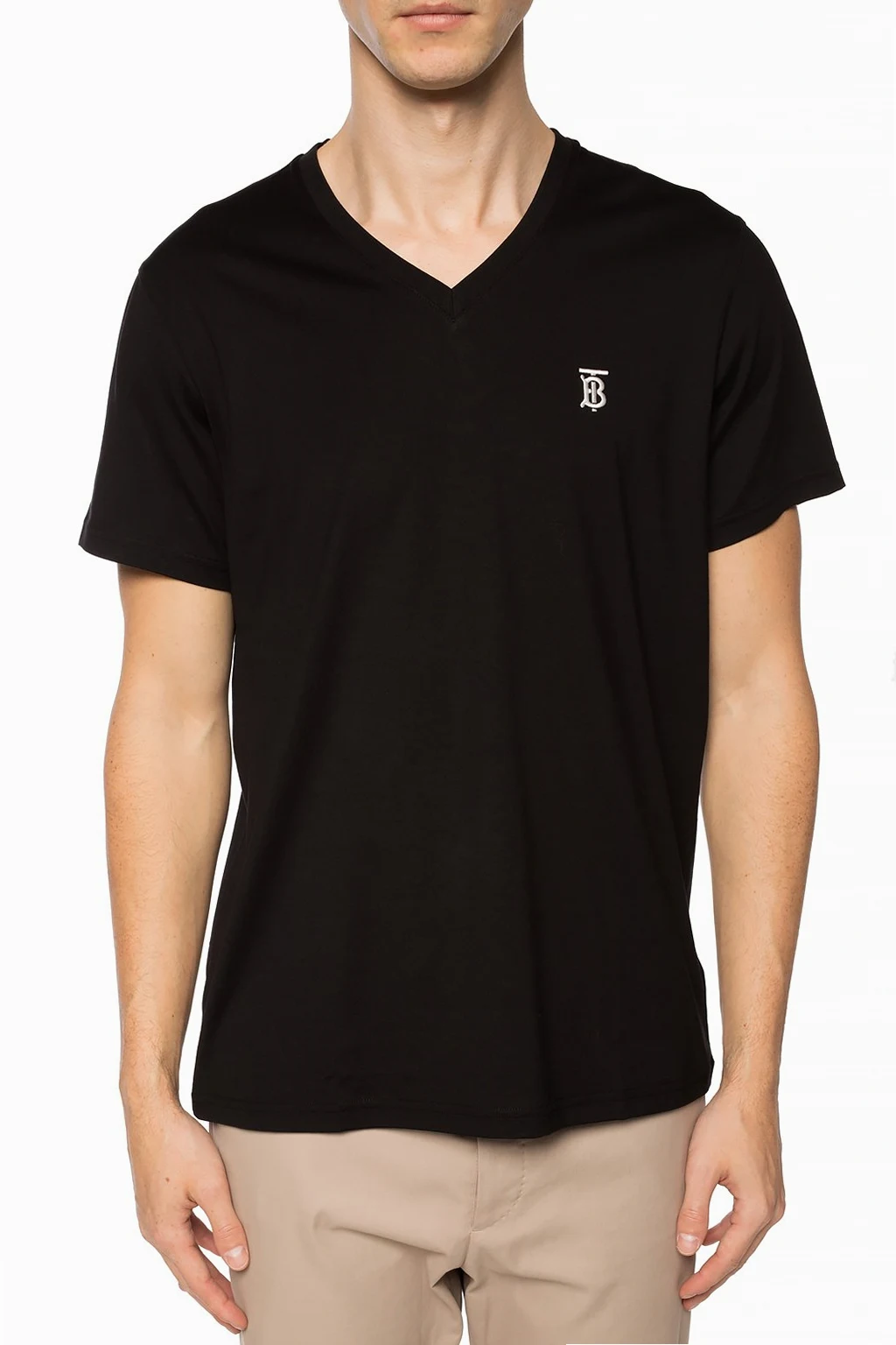 T-shirt z dekoltem w serek