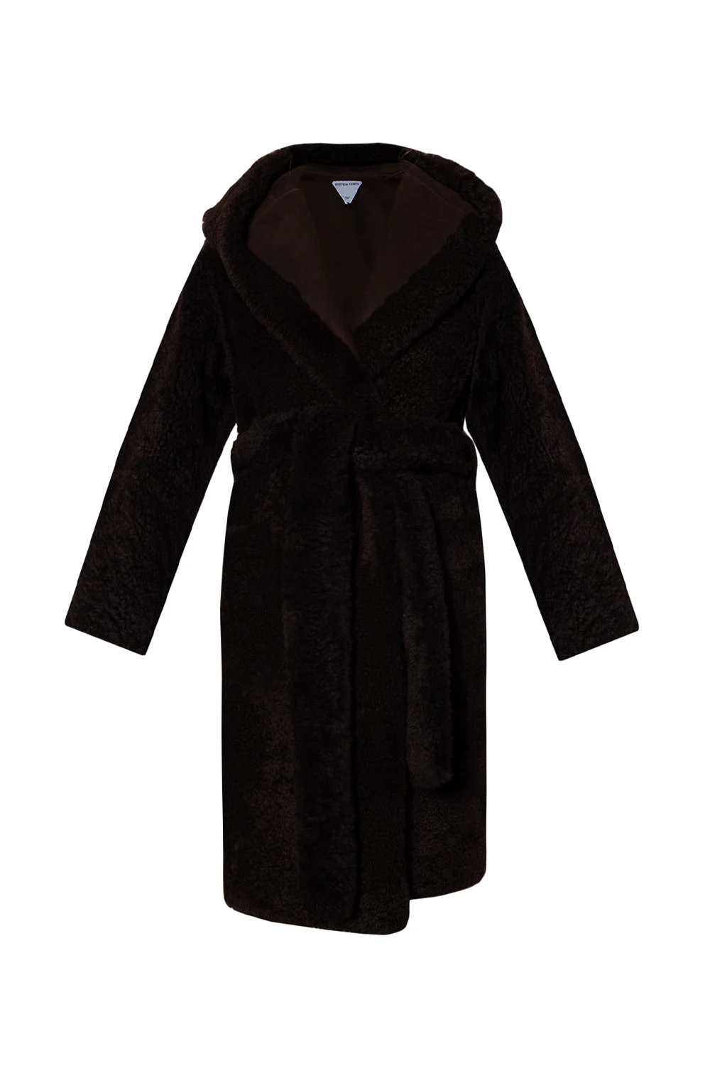Hooded shearling coat