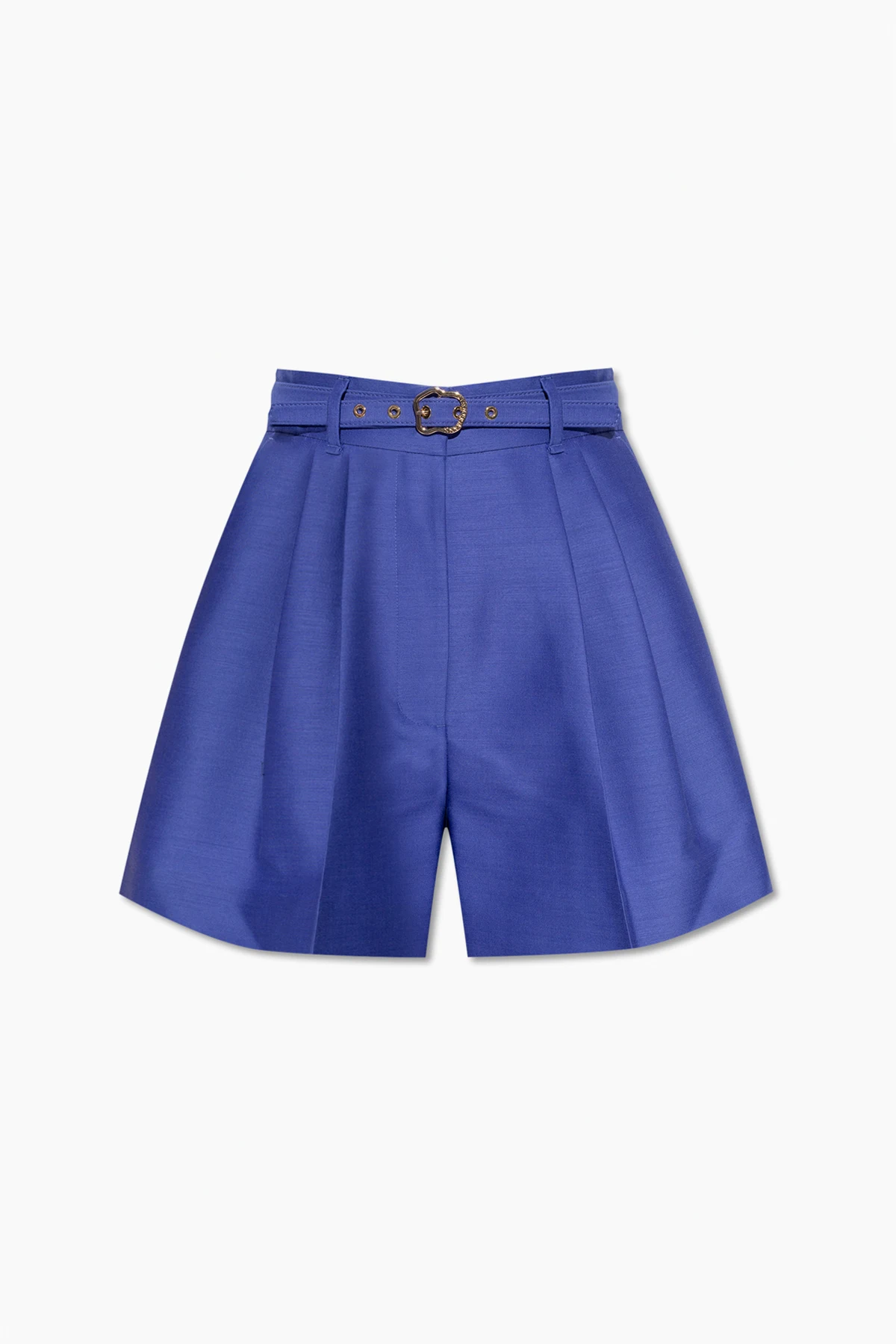 High-waisted shorts in wool