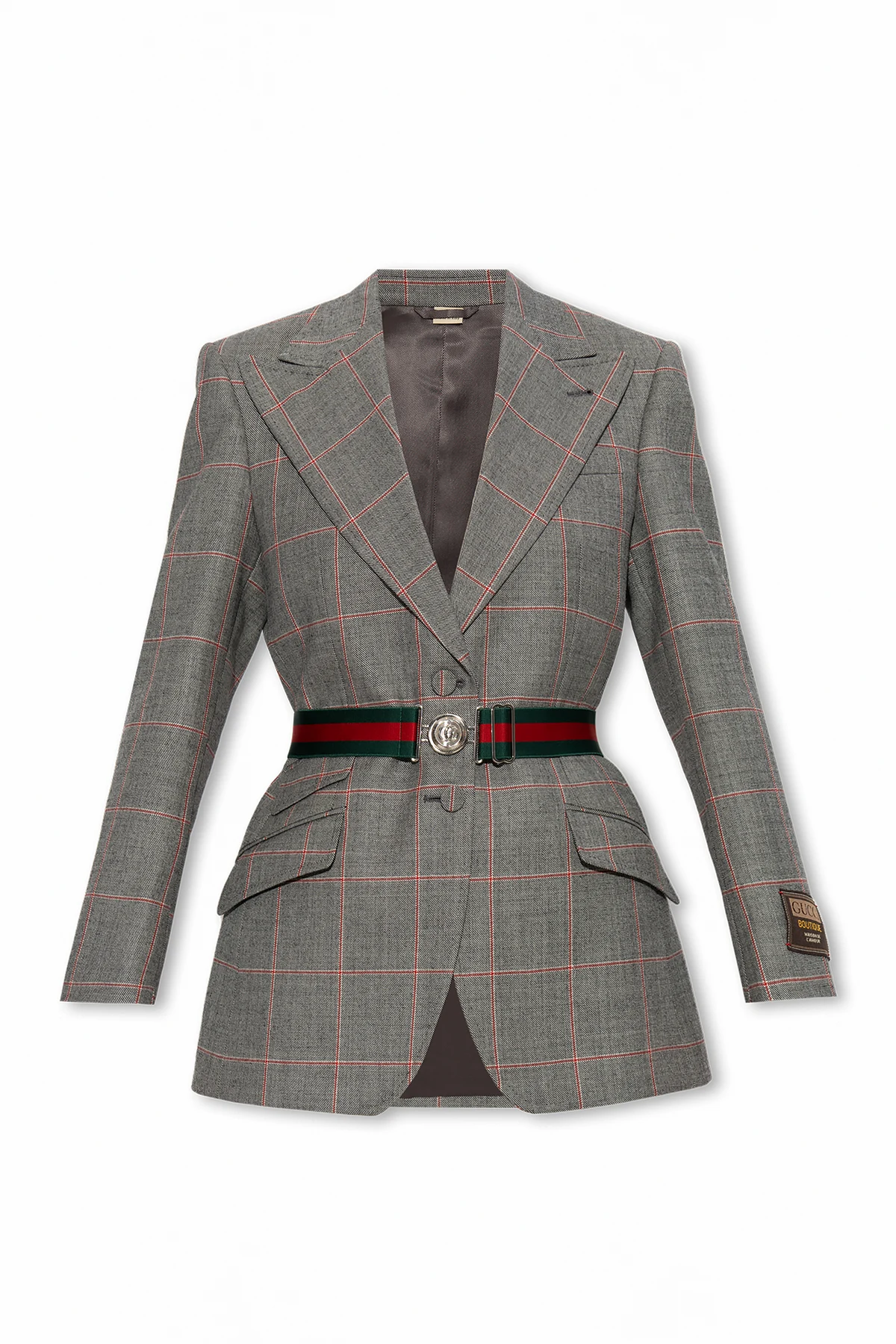 Belted wool blazer