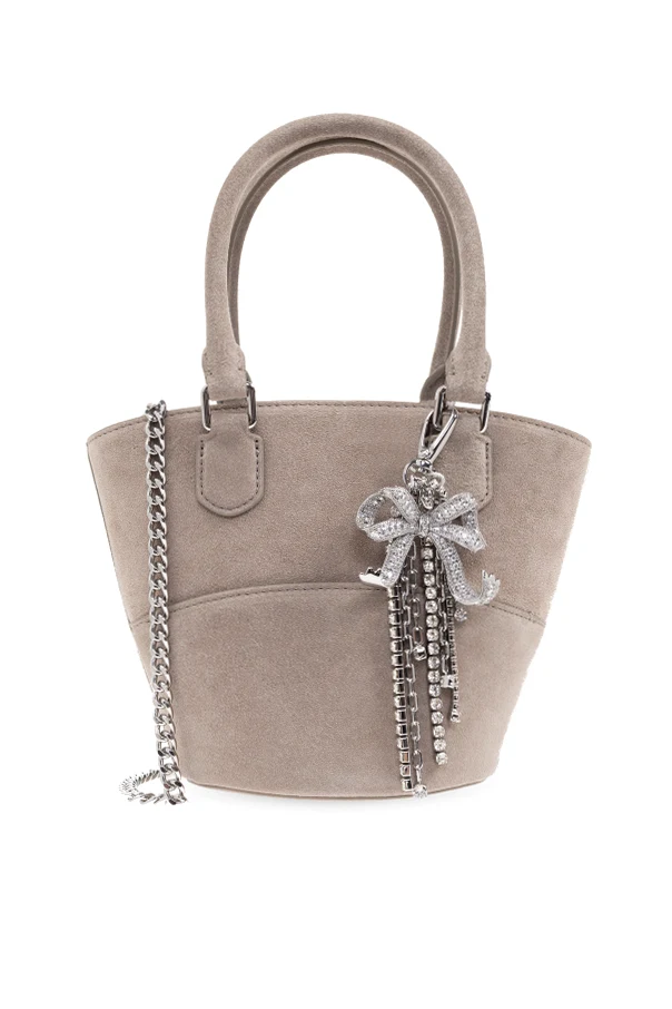 GREY Suede handbag