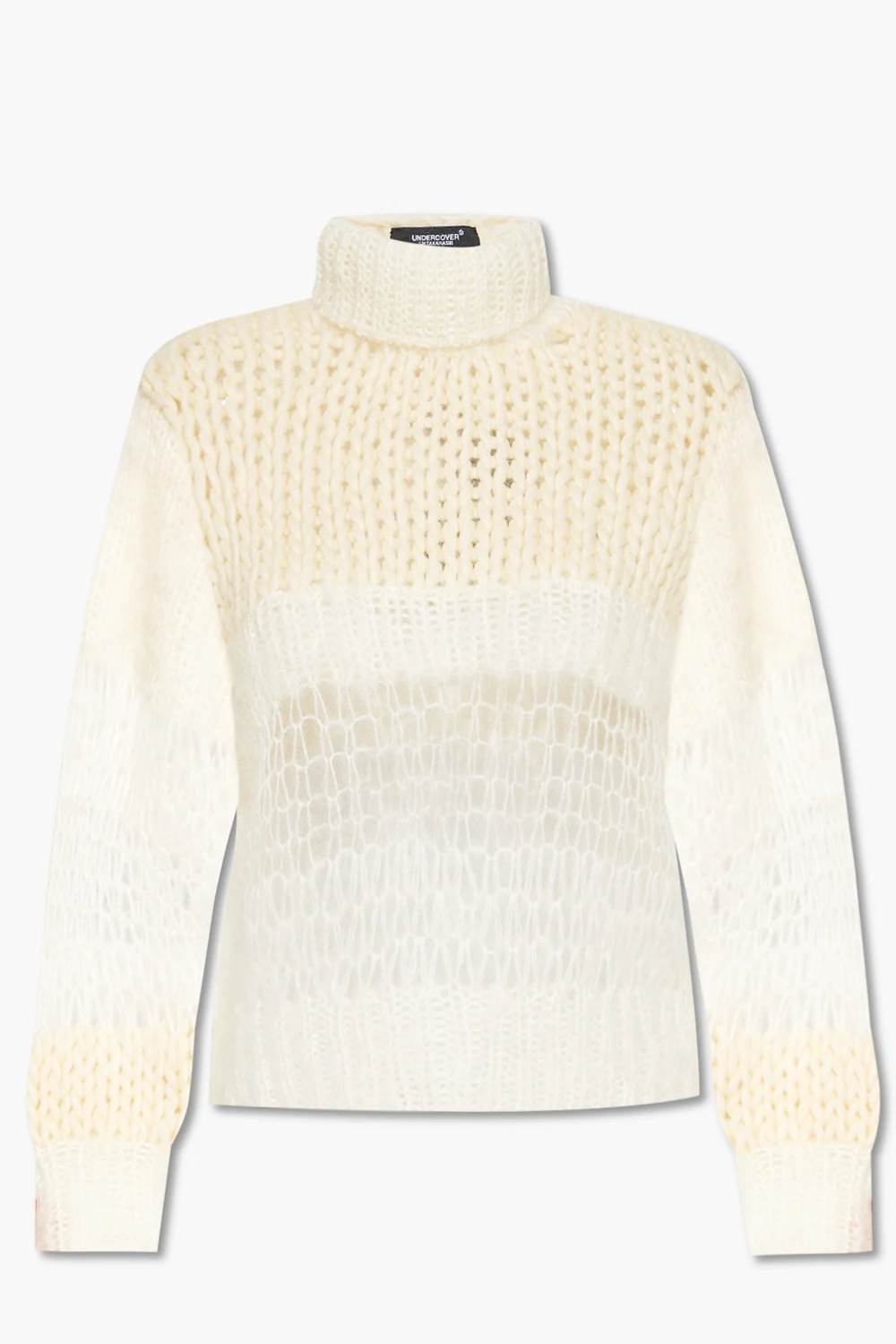 Turtleneck sweater with decorative knit