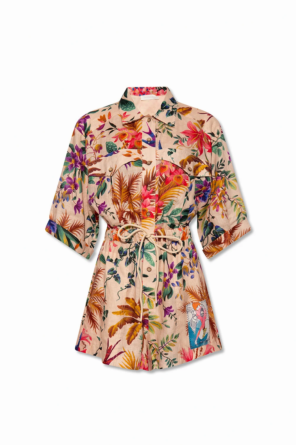 Jumpsuit with floral motif