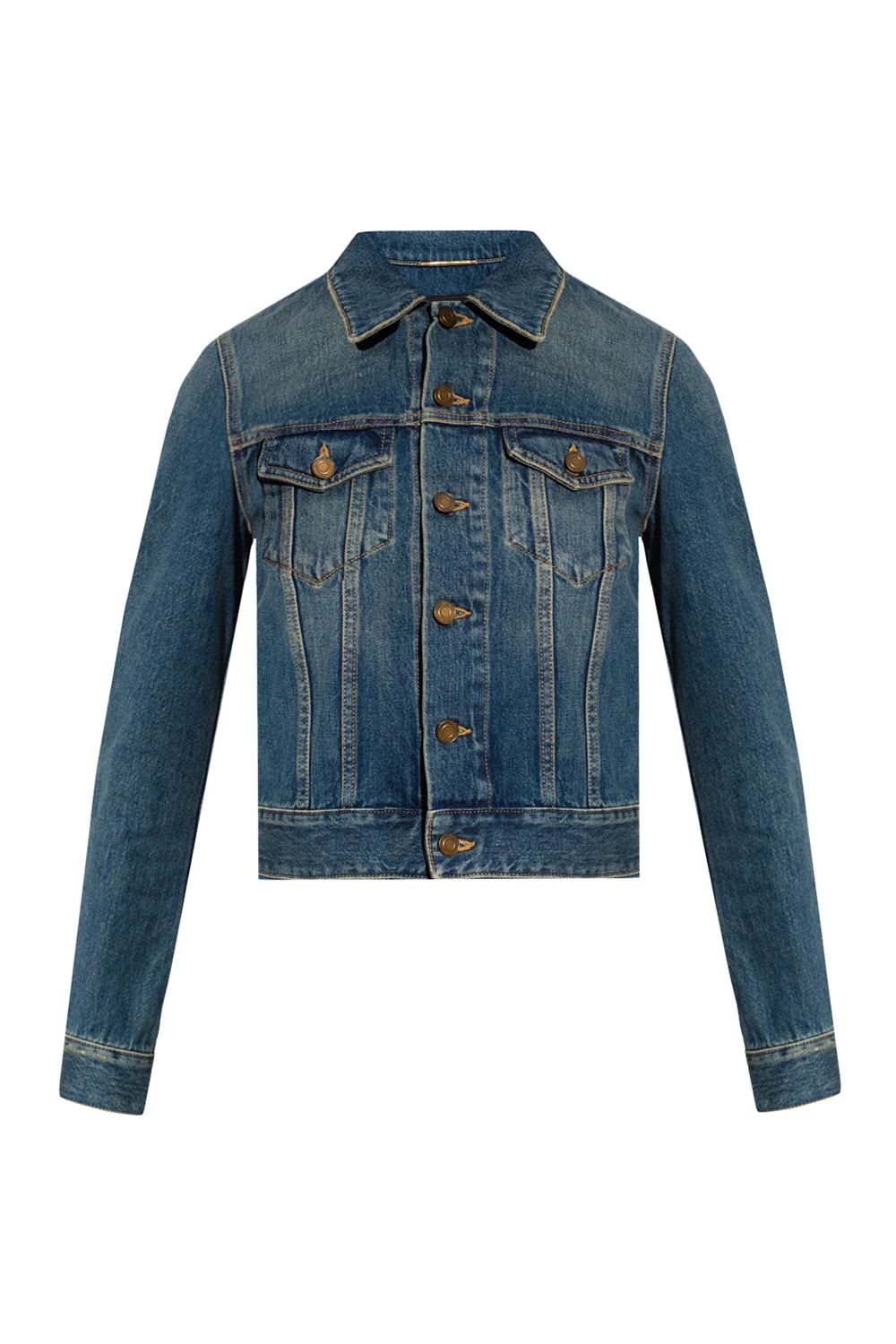 Distressed denim jacket