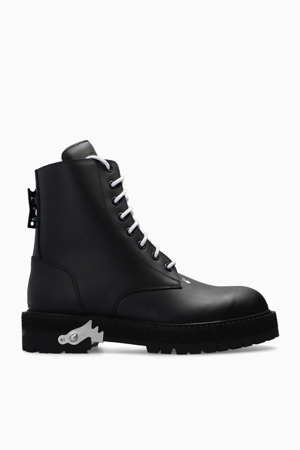 Leather ankle boots with logo