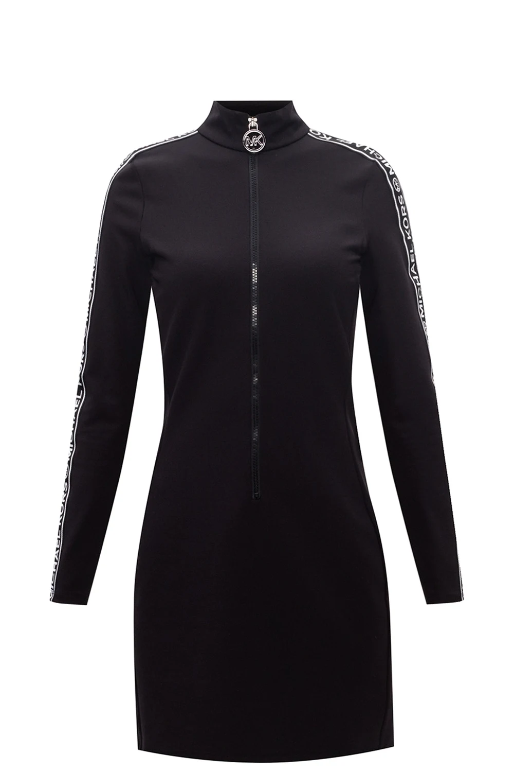 Dress with stand-up collar