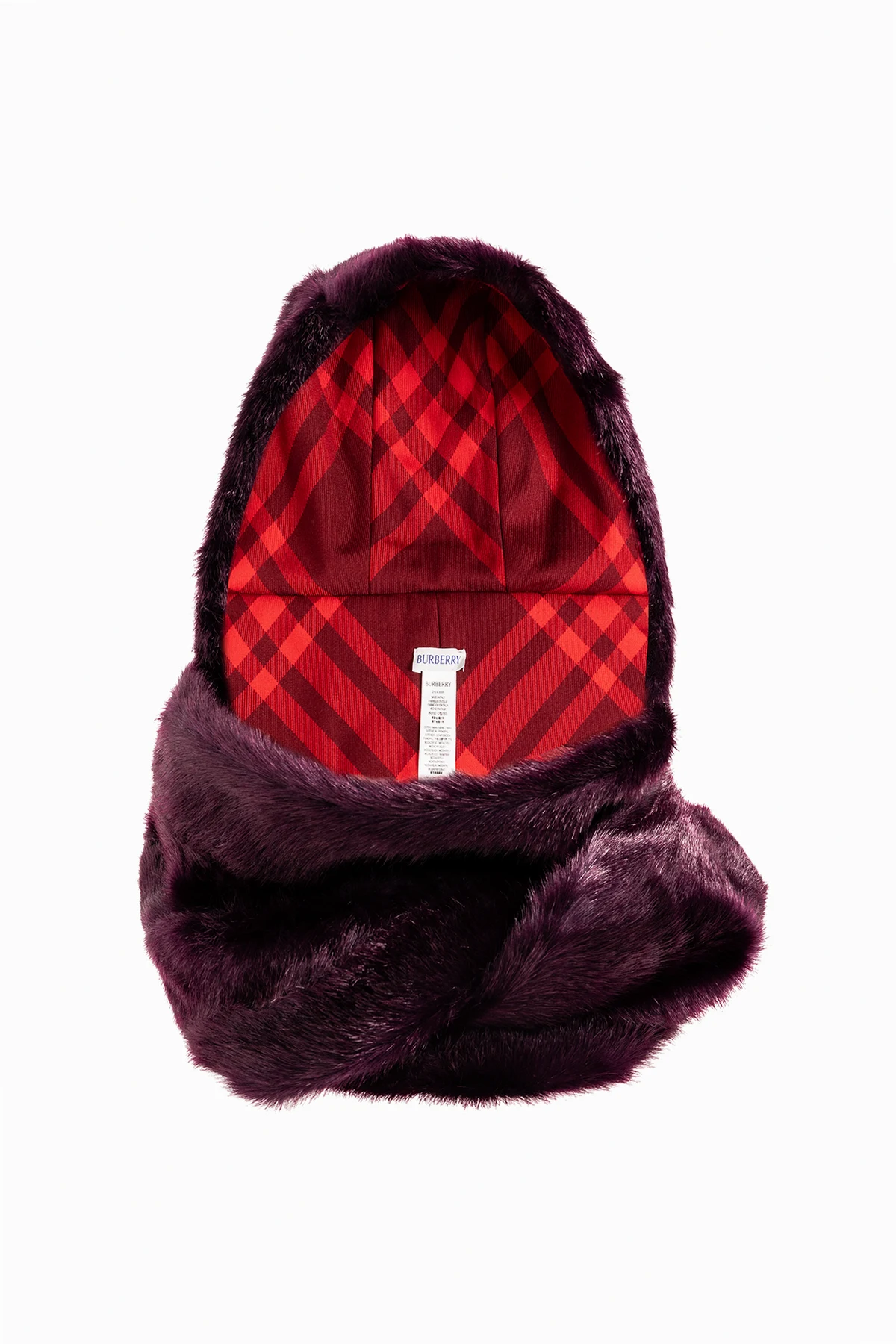 Faux fur hooded scarf