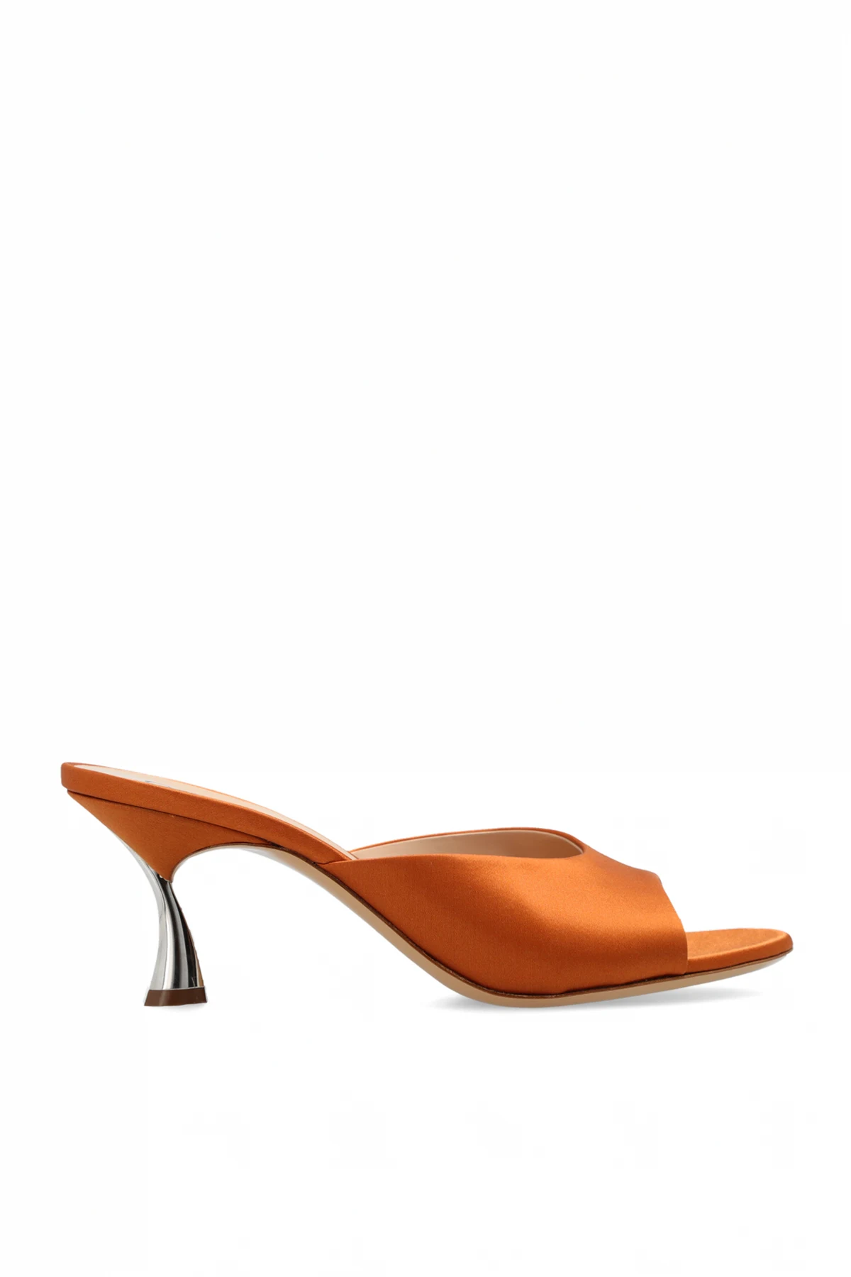 Heeled mules in satin