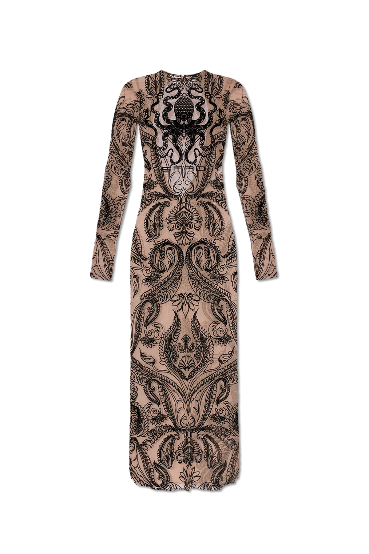 Tüllkleid mit beflocktem Muster