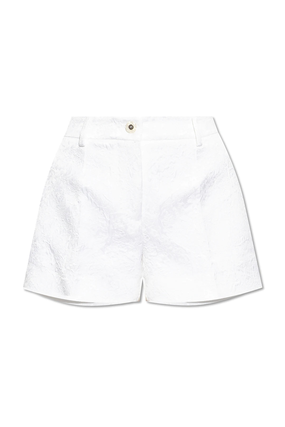 WHITE Shorts made of material with special texture