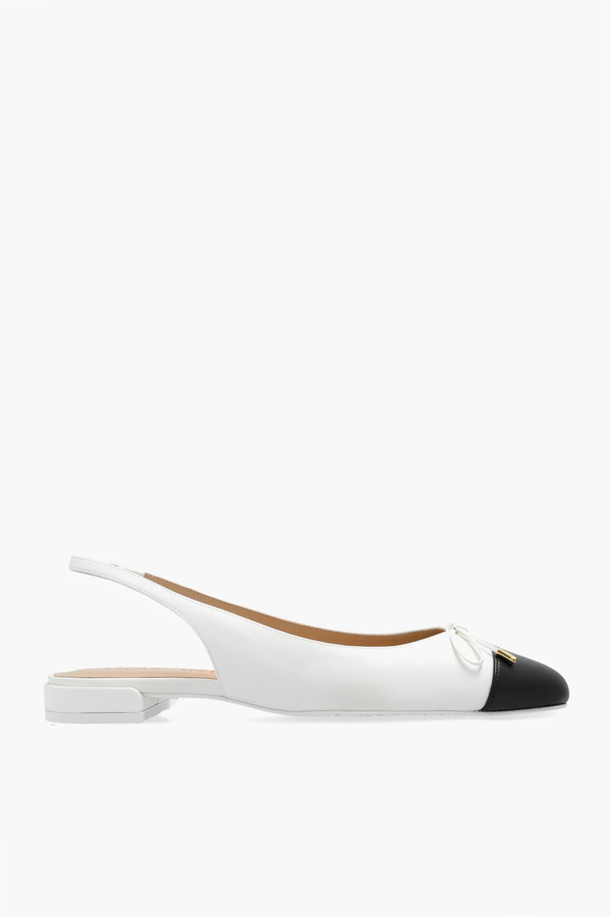 ‘Sleek Bow’ slingback flat shoes