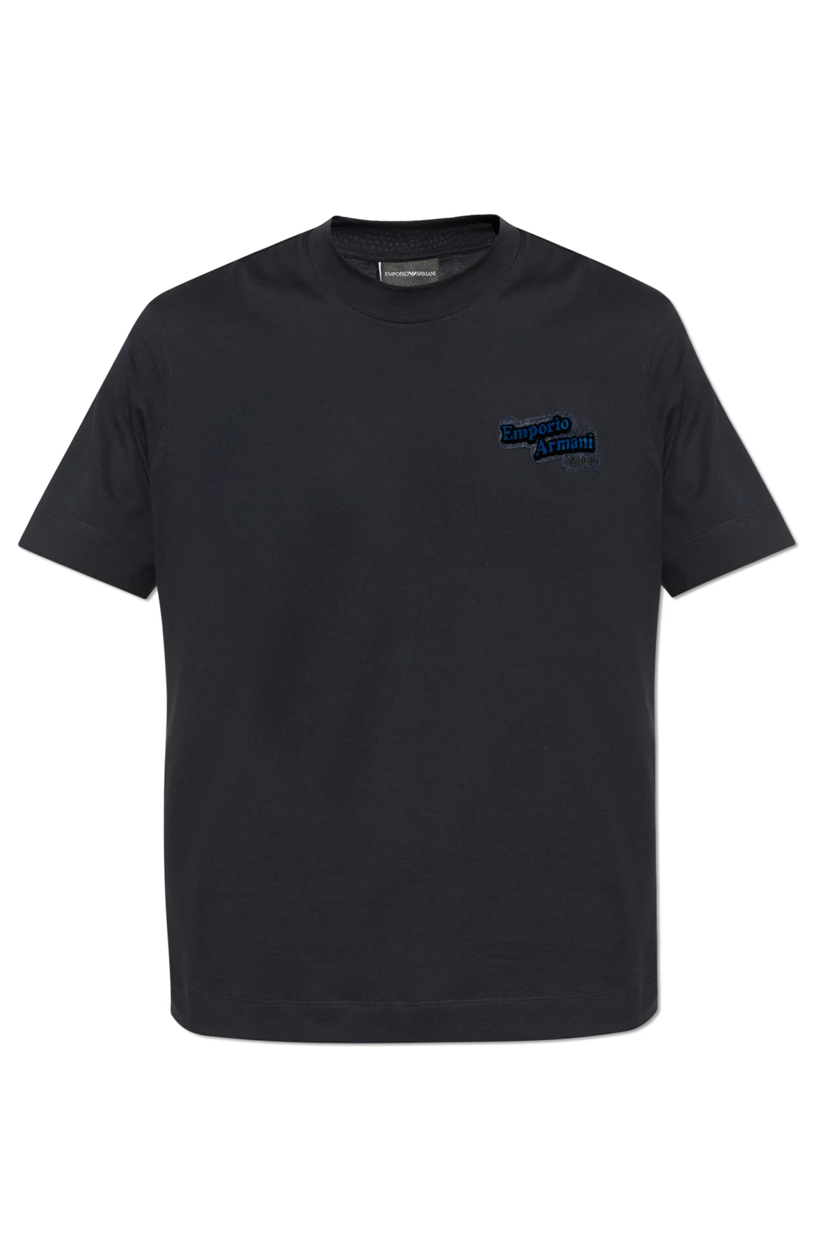 T-shirt z logo o aksamitnym wykończeniu
