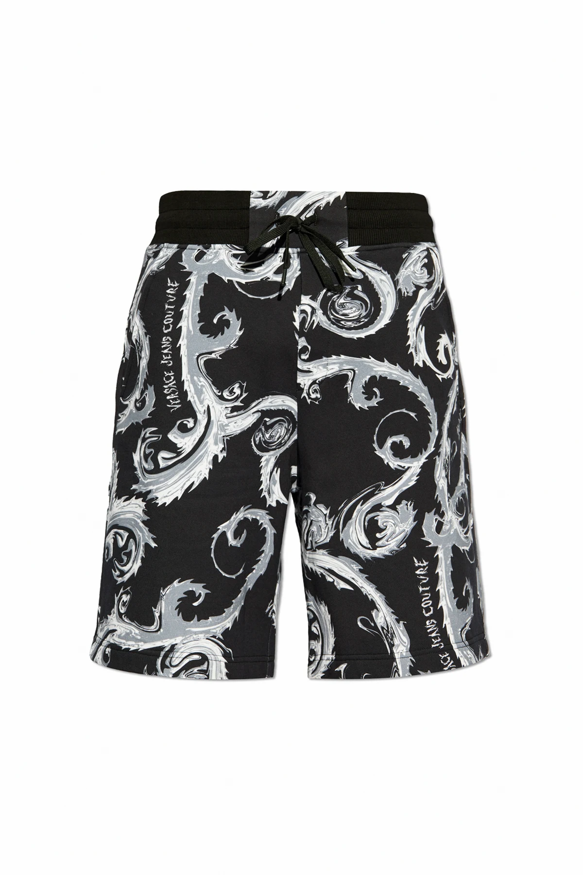 BLACK Versace Jeans Couture Shorts with Pattern