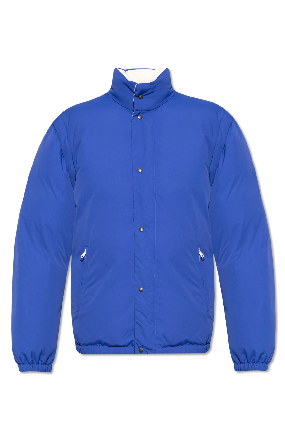 Down jacket with detachable sleeves