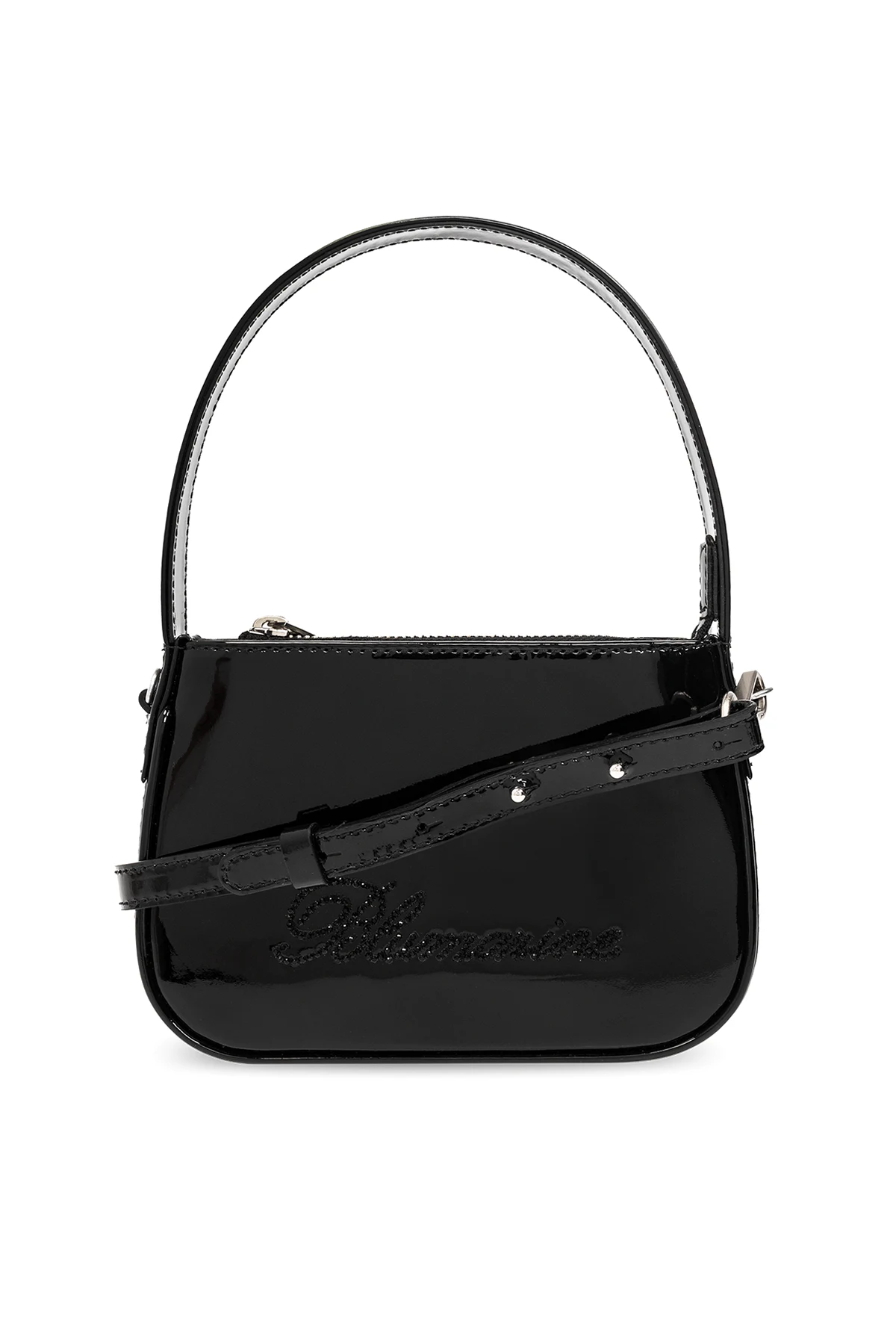Patent leather shoulder bag