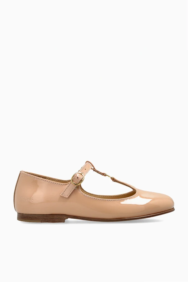 beige Leather ballet flats