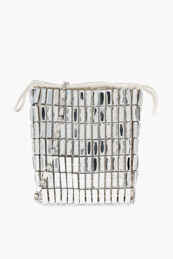 SILVER Shoulder bag with shimmering crystals
