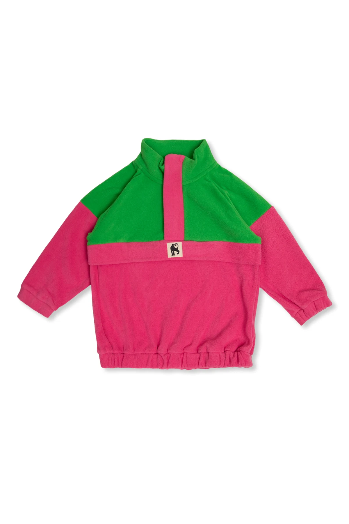 Fleece sweatshirt with standing collar