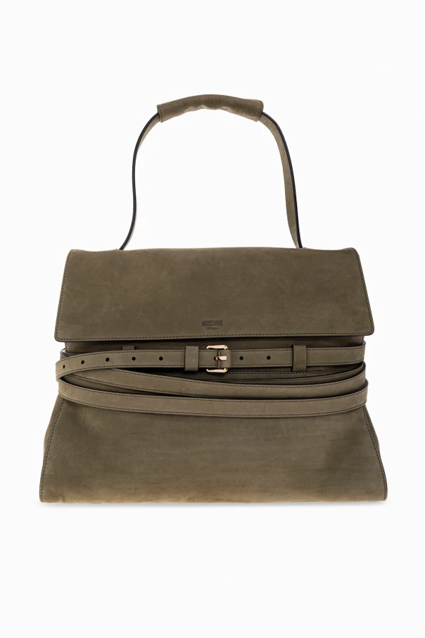 ZIELONY Zamszowa torba typu `shopper`