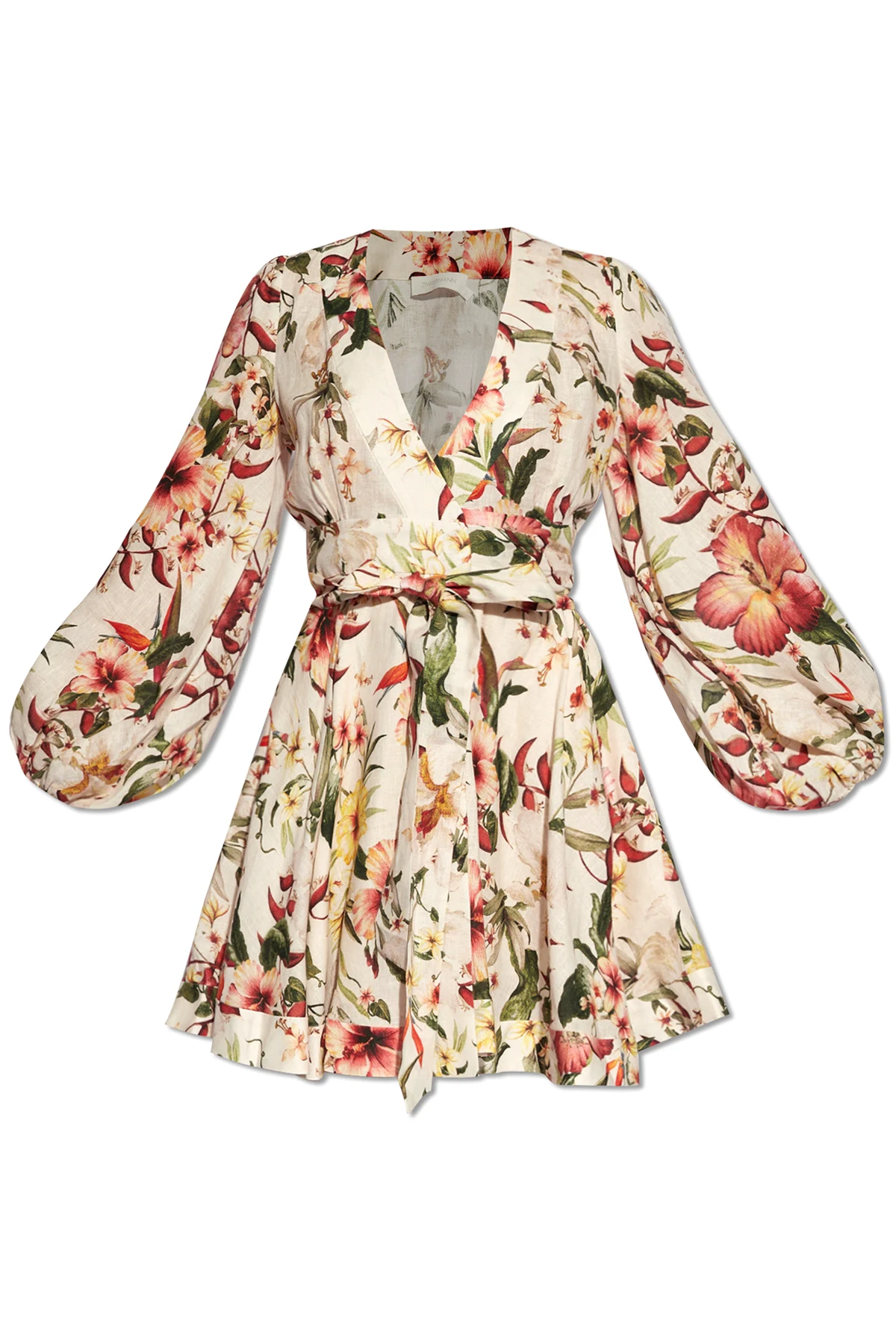 Wrap dress with floral motif
