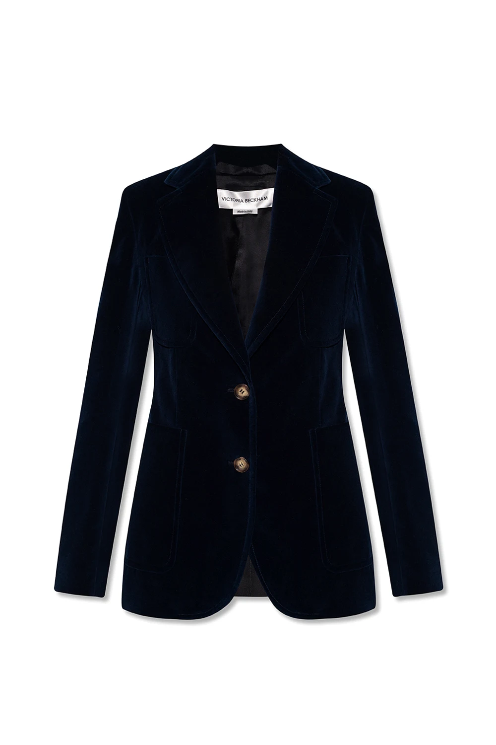 Blazer with velvet trims