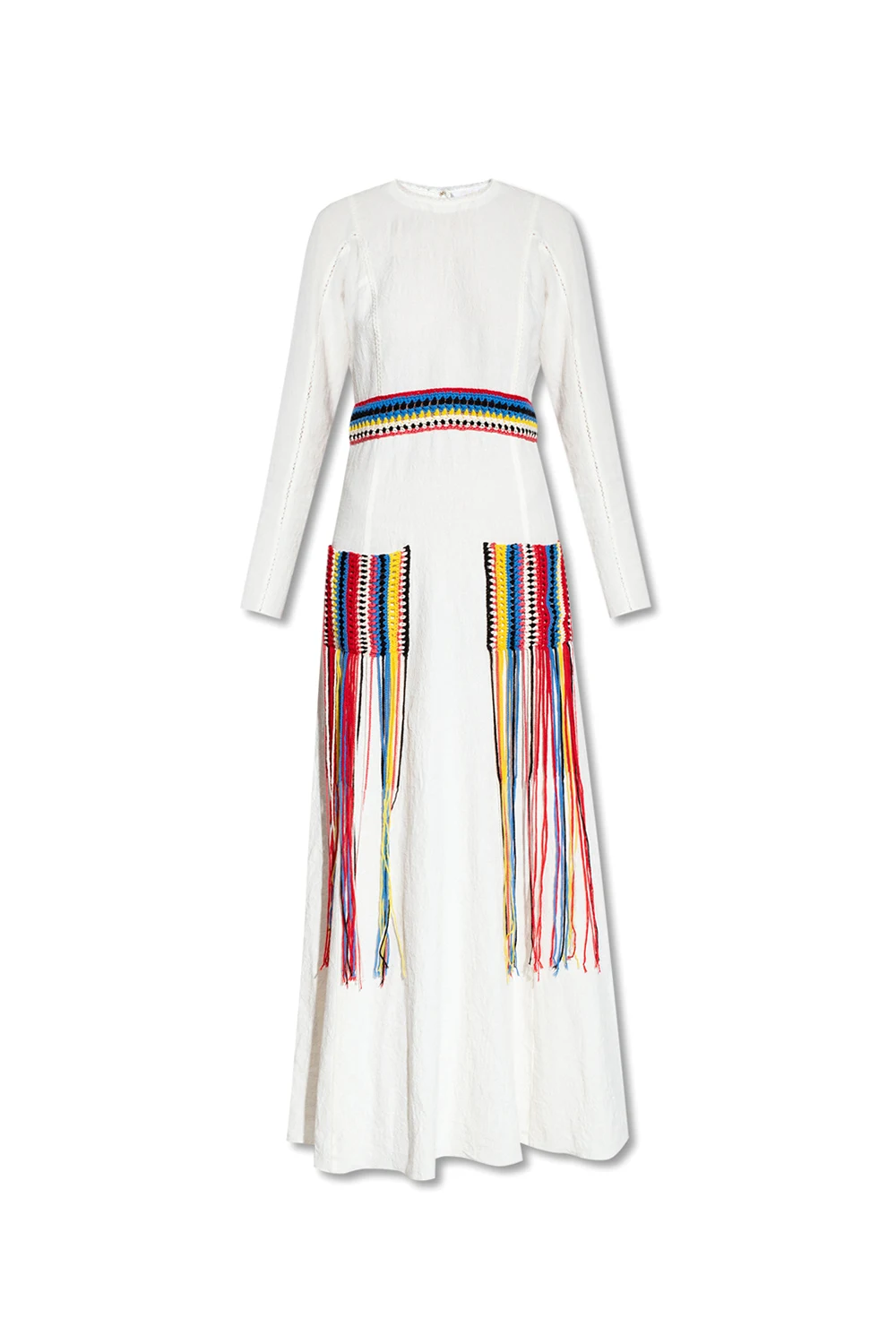 Linen dress with decorative pockets