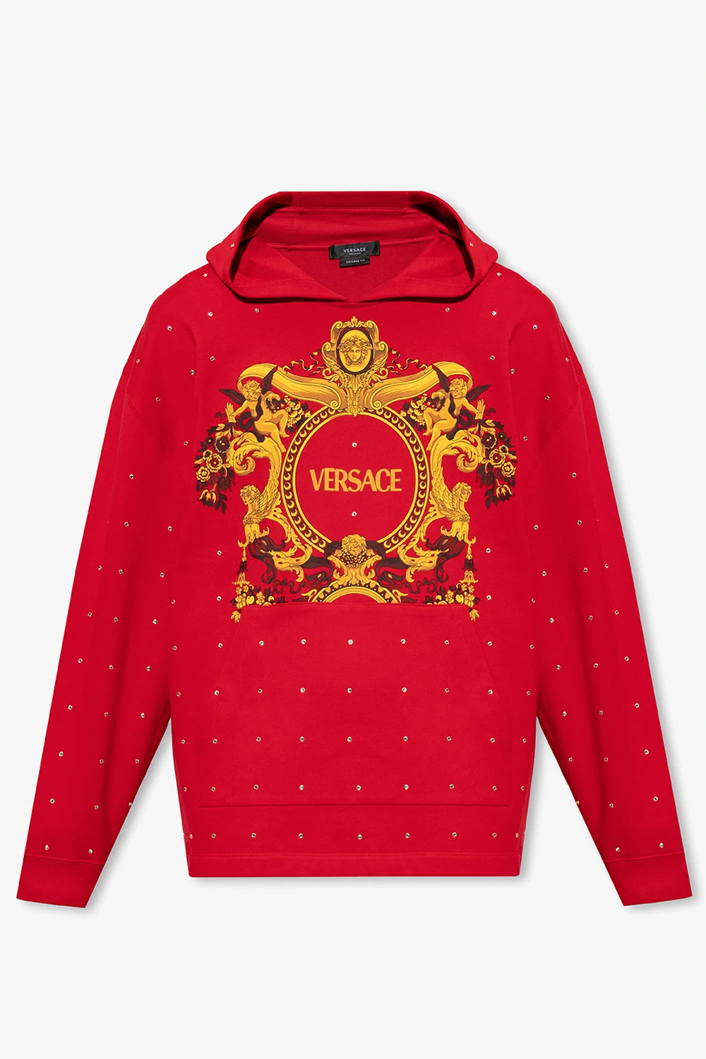Cotton hoodie with Baroque motif