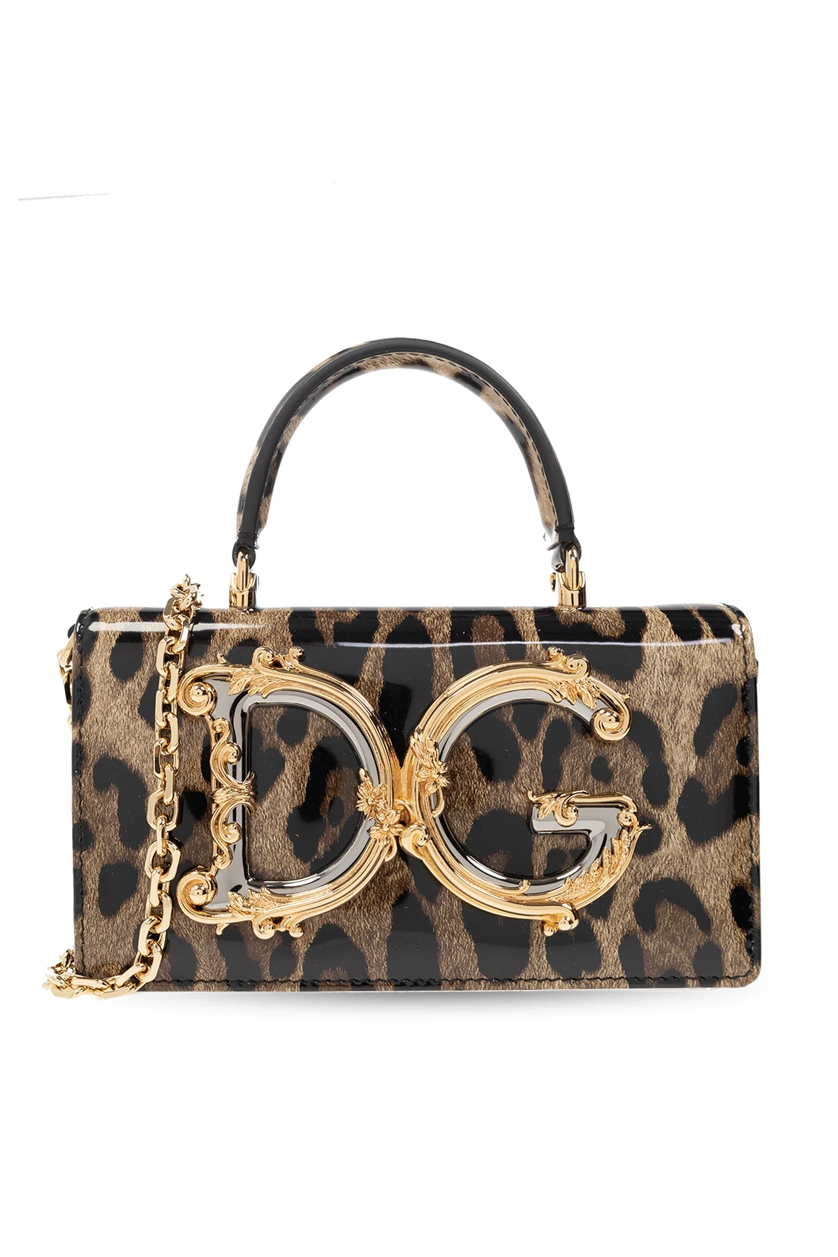 Shoulder bag with animal print