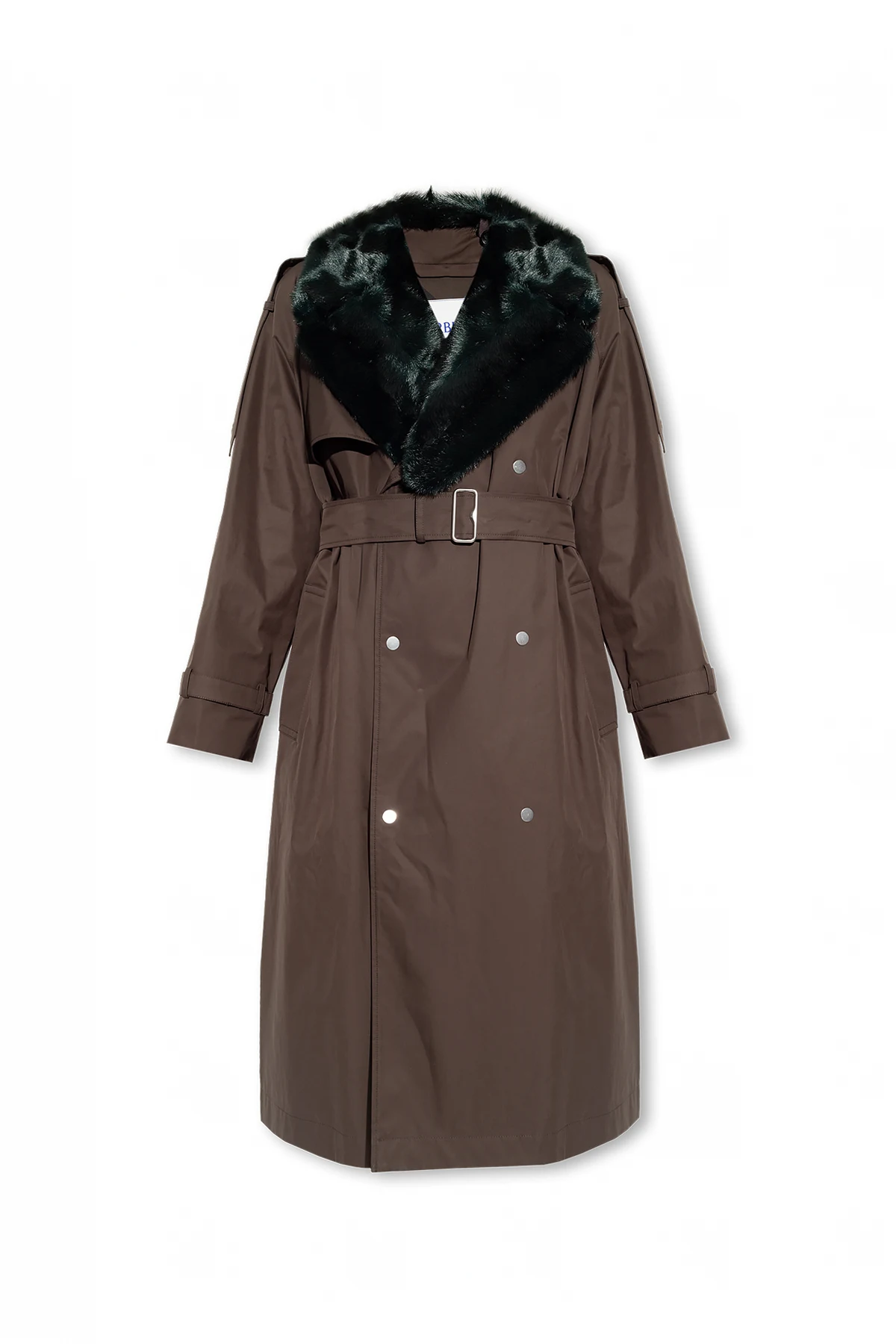 ‘Kennington’ trench coat with fur collar