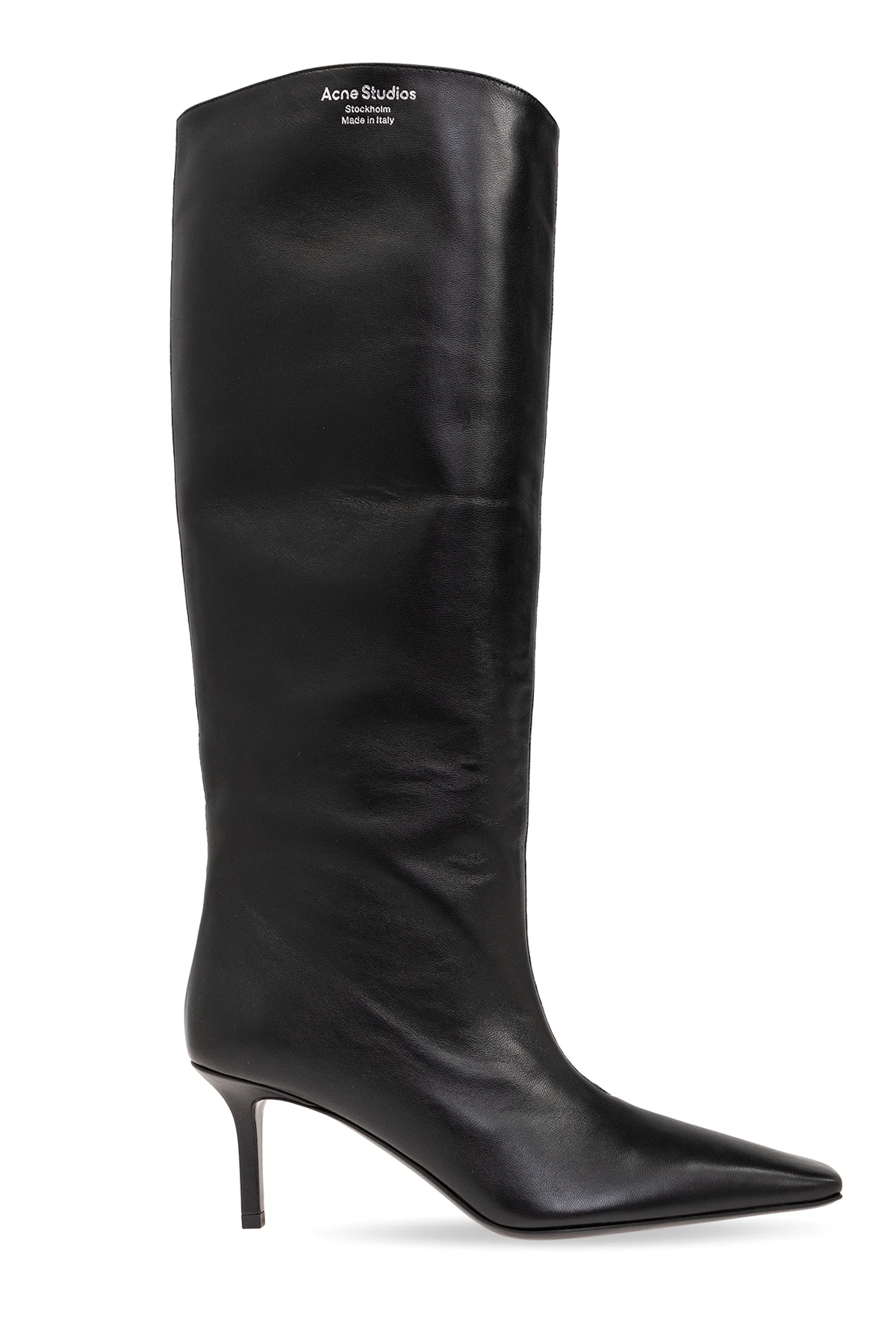 Skórzane kozaki na obcasie