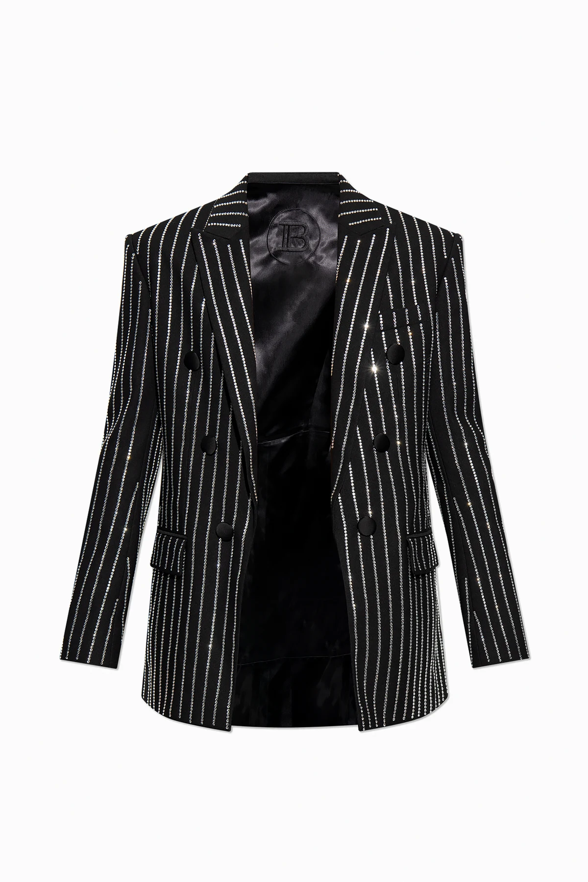 Satin blazer with crystals