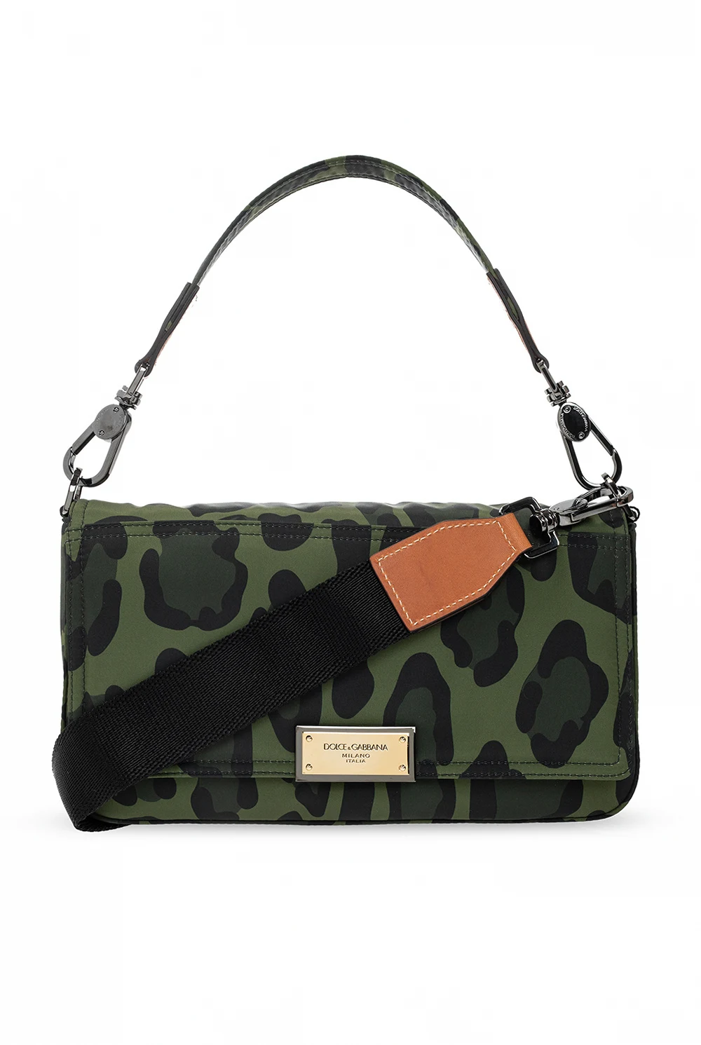 Camo-patterned shoulder bag