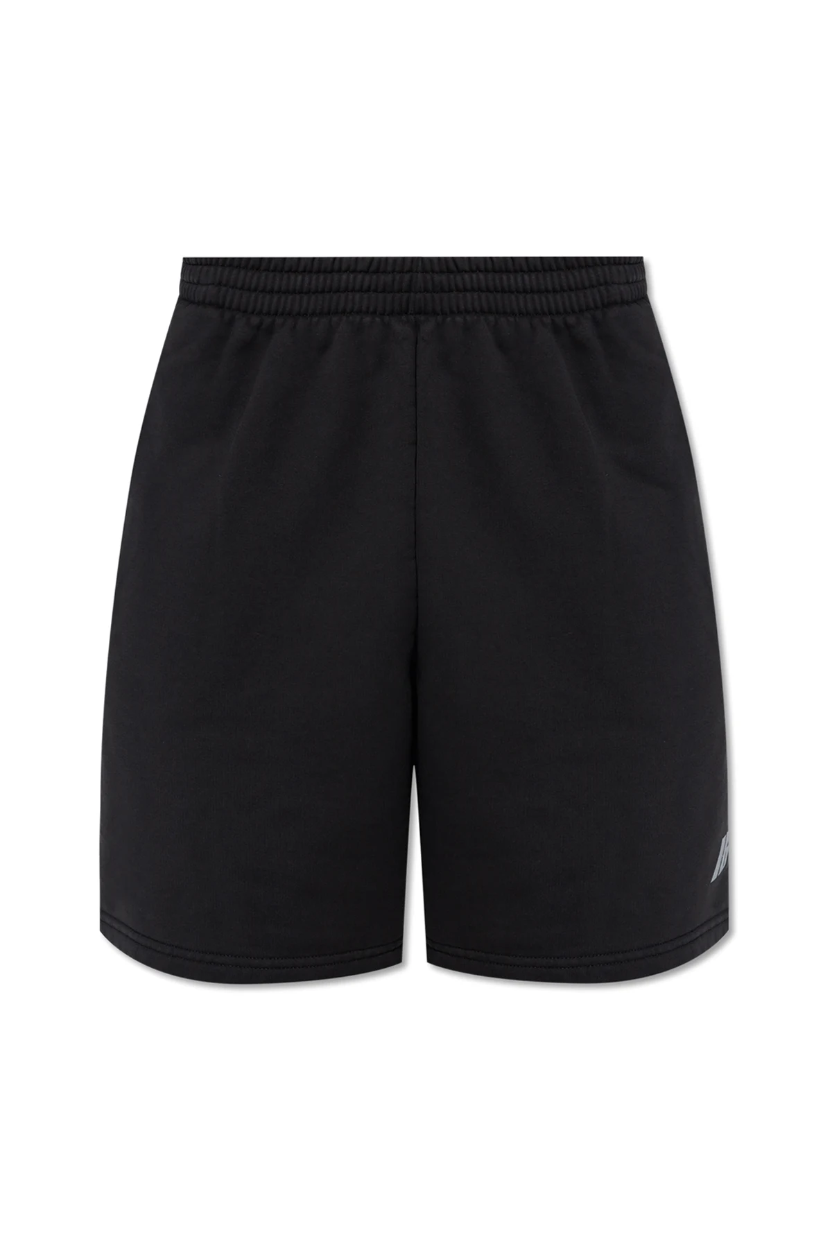BLACK Cotton shorts with printed logo