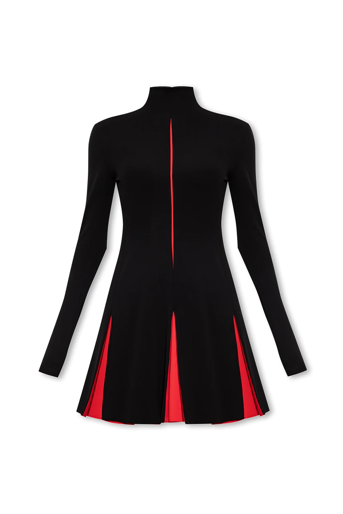 Dress with standing collar