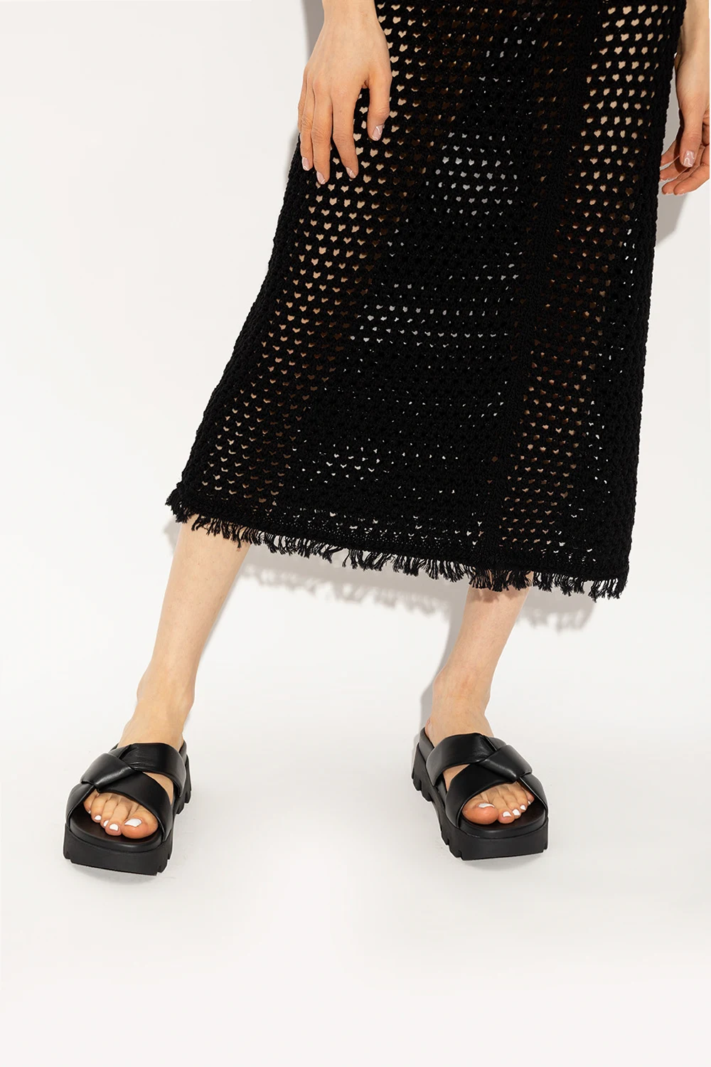 Leather slides