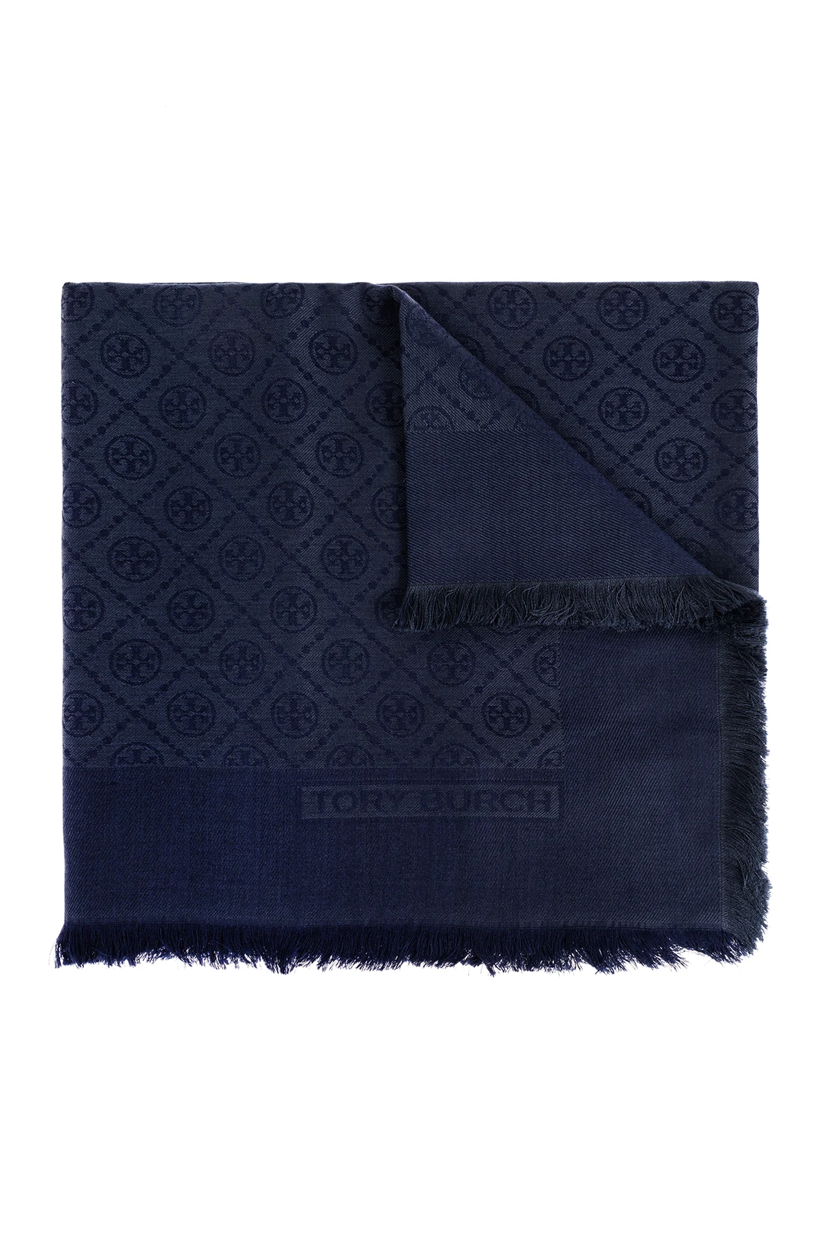 NAVY BLUE Monogrammed scarf