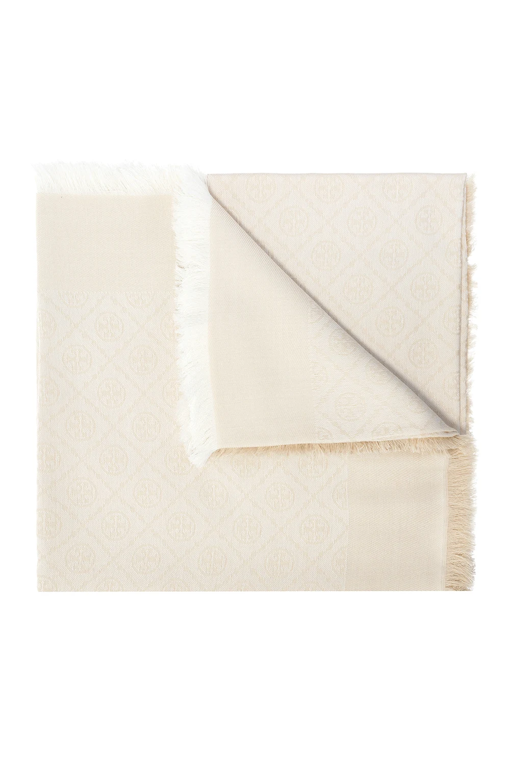 cream Scarf with logo