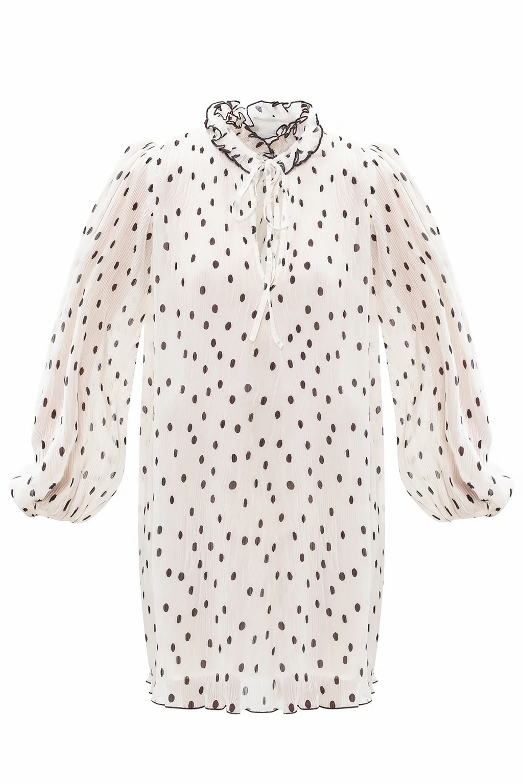 Pleated polka dot dress