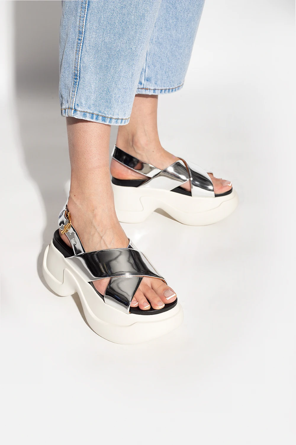 Leather platform sandals