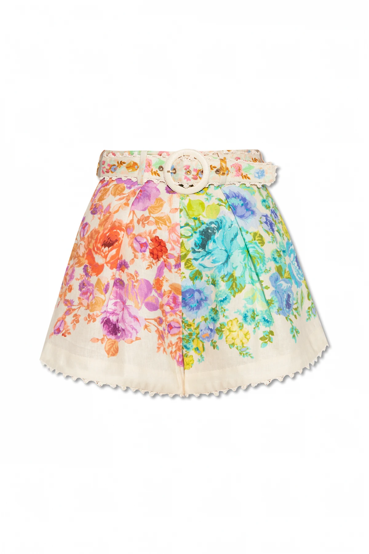 Linen shorts with belt