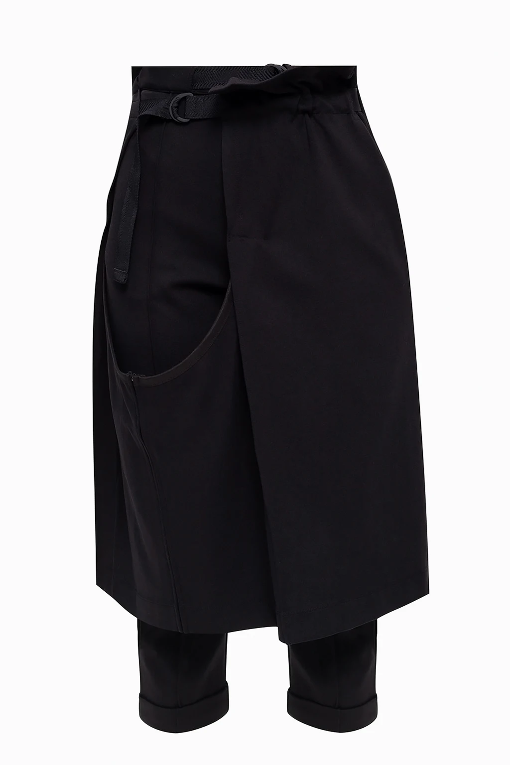 Trousers with detachable layer