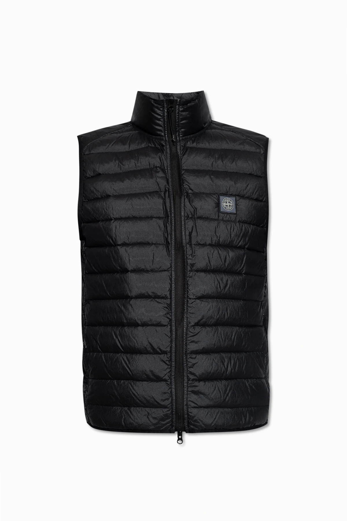 Quilted vest with high neck